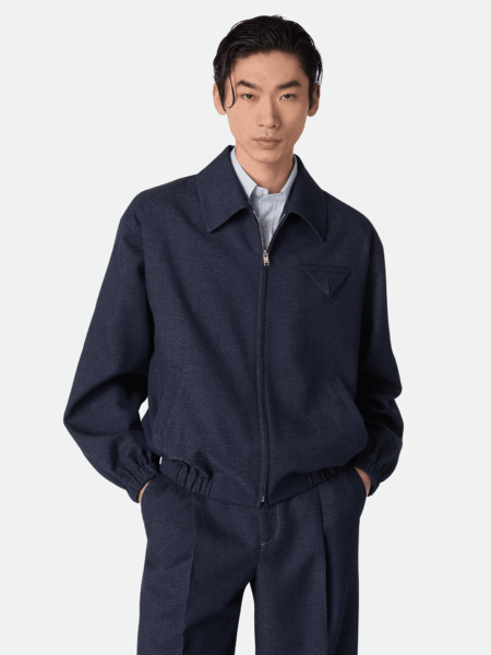 [보테가베네타] 멜란지 울 블루종 842683V5