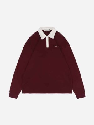 [미우미우] 로고 폴로 긴팔티