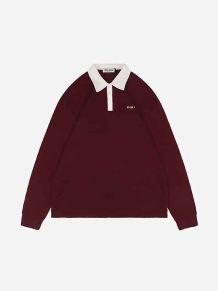 [미우미우] 로고 폴로 긴팔티