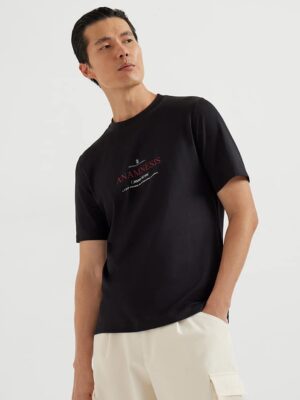 [브루넬로 쿠치넬리] 프린트 코튼 티셔츠 (4 COLORS)