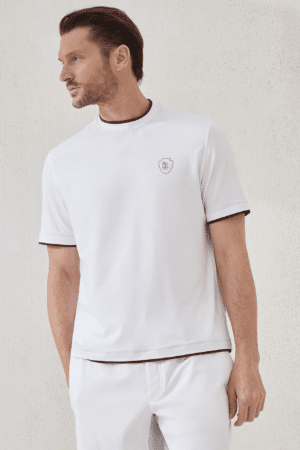 [브루넬로 쿠치넬리] 컴포트 나일론 크루넥 티셔츠 (2 COLORS)