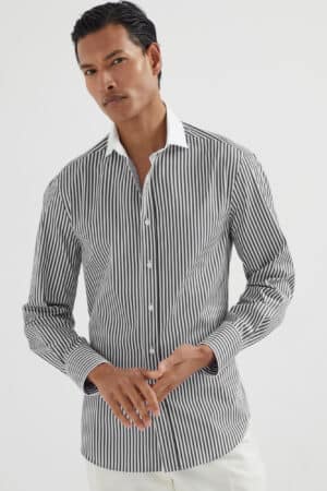 [브루넬로 쿠치넬리] 롱슬리브 스트라이프 셔츠 (3 COLORS)