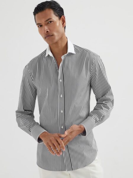 [브루넬로 쿠치넬리] 롱슬리브 스트라이프 셔츠 (3 COLORS)