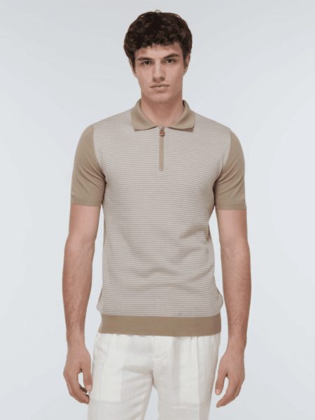 [키톤] 코튼 집업 폴로 셔츠 (2 COLORS)