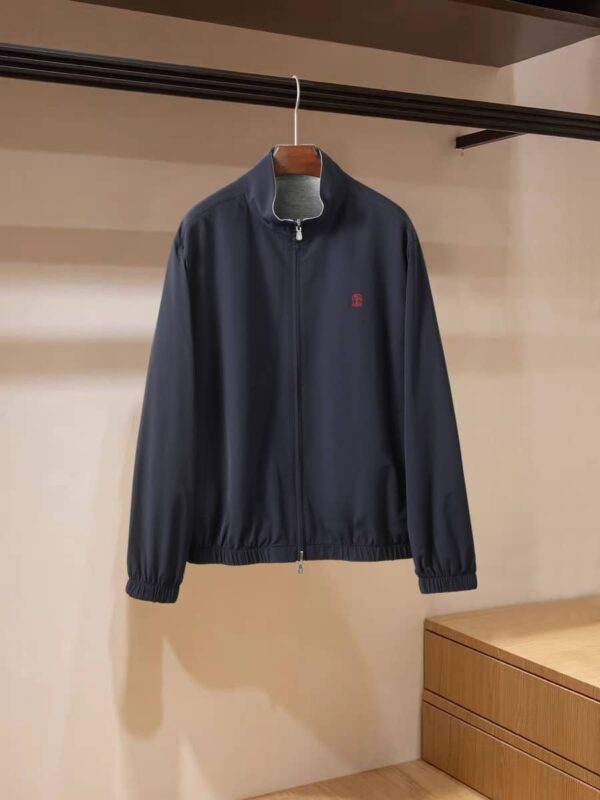 [브루넬로 쿠치넬리] 로고 자수 리버서블 재킷 (2 COLORS)