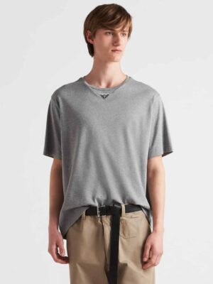 [프라다] 트라이앵글 로고 코튼 티셔츠 (5 COLORS)