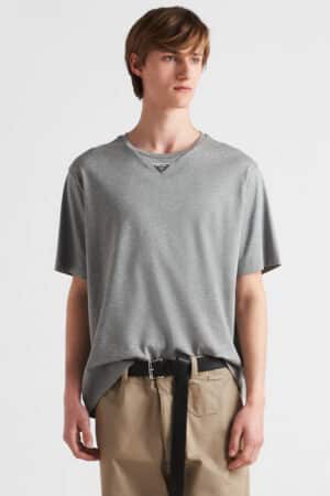 [프라다] 트라이앵글 로고 코튼 티셔츠 (5 COLORS)