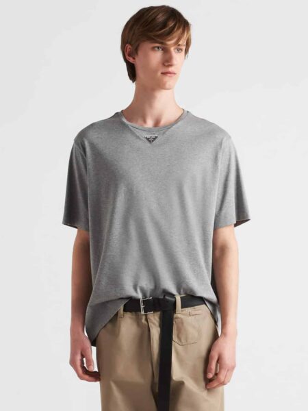 [프라다] 트라이앵글 로고 코튼 티셔츠 (5 COLORS)