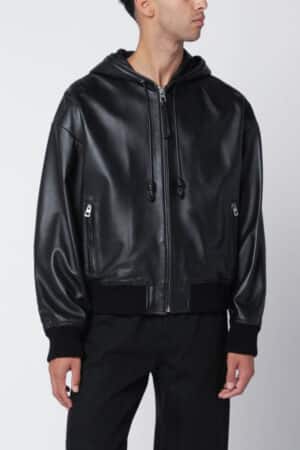 [로에베] 레더 후디드 재킷