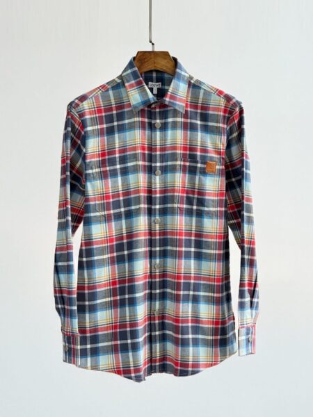 [로에베] 코튼 체크 셔츠