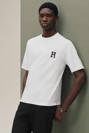 [에르메스] H'Cheval” 가죽 디테일 티셔츠 (2 COLORS)