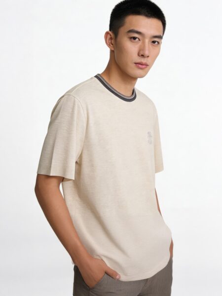 [브루넬로 쿠치넬리] 로고 자수 코튼 티셔츠 (3 COLORS)