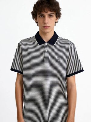 [브루넬로 쿠치넬리] 스트라이프 폴로 셔츠