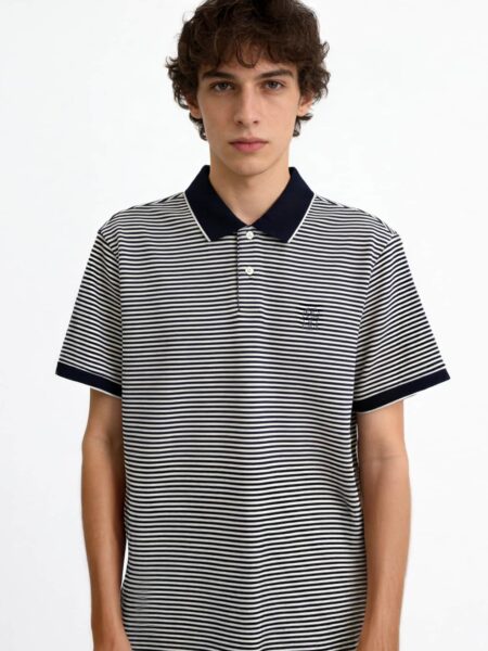 [브루넬로 쿠치넬리] 스트라이프 폴로 셔츠