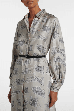 [막스마라] 카르보네 프린트 실크 미디 드레스