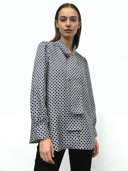 [막스마라] 프린트 실크 셔츠