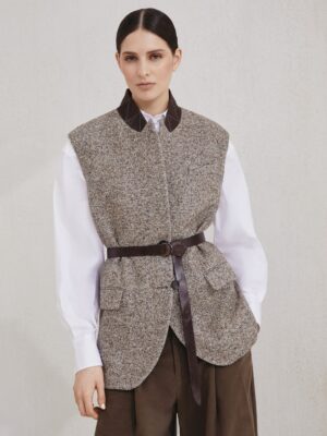[브루넬로 쿠치넬리] 셰브론 버튼 베스트 (2 COLORS)