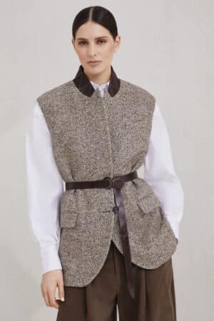 [브루넬로 쿠치넬리] 셰브론 버튼 베스트 (2 COLORS)