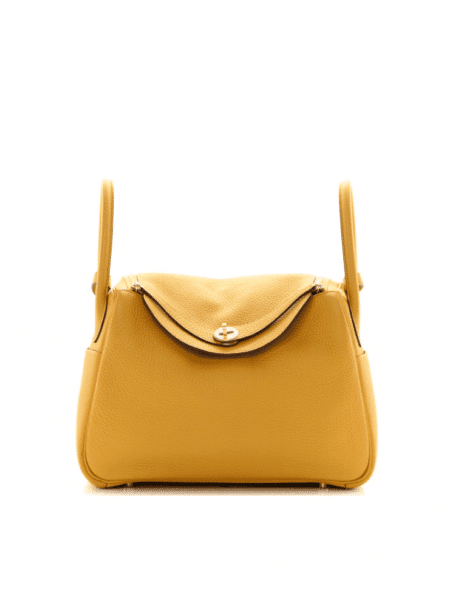[에르메스] 린디 30cm Taurillon Clemence/ Jaune Ambre - Gold