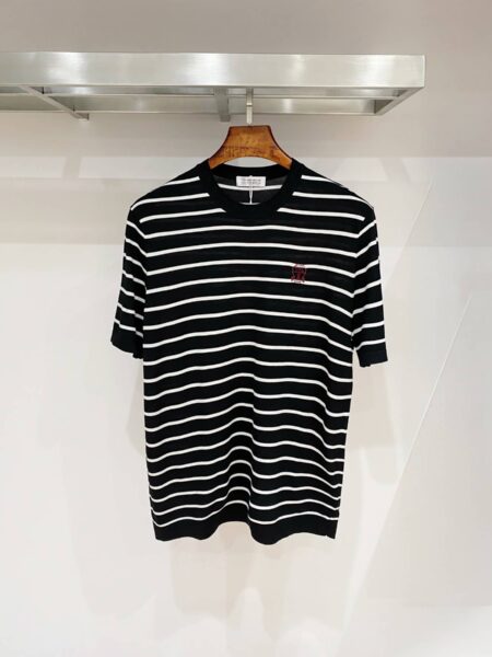 [브루넬로 쿠치넬리] 스트라이프 코튼 티셔츠 (2 COLORS)