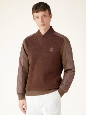 [브루넬로 쿠치넬리] 퀼티드 패널 풀오버