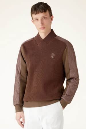 [브루넬로 쿠치넬리] 퀼티드 패널 풀오버