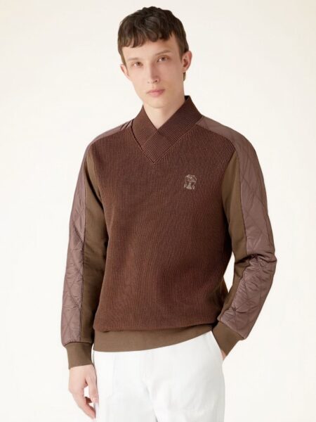 [브루넬로 쿠치넬리] 퀼티드 패널 풀오버