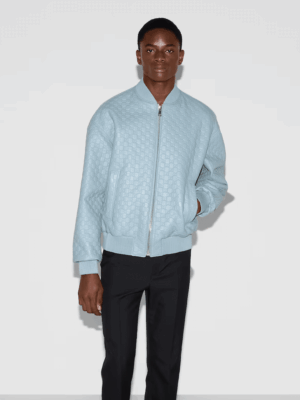 [구찌] 엠보스드 GG 레더 봄버 재킷 814779