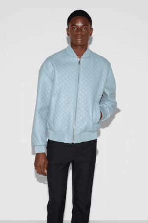 [구찌] 엠보스드 GG 레더 봄버 재킷 814779