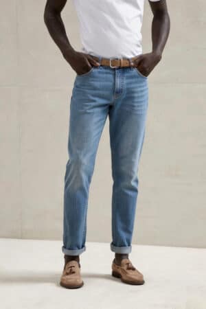 [브루넬로 쿠치넬리] 슬림 핏 스톤워시드 진