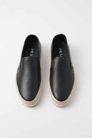 [프라다] 레더 슬립온 에스파드리유