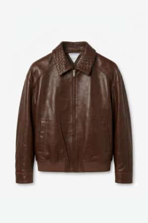 [보테가베네타] 인트레치아토 레더 재킷