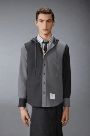 [톰브라운] Fresco Funmix 후드 셔츠