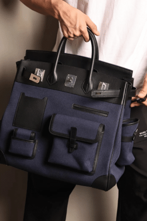 [에르메스] Birkin Cargo HAC 40 Canvas & Swift / Noir & Bleu Marine