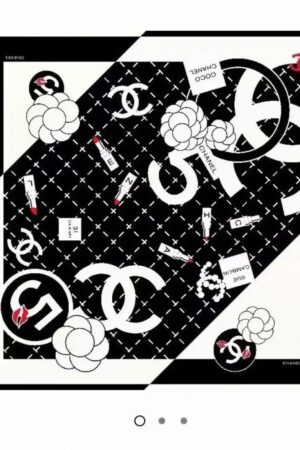 [샤넬] 까멜리아 & 립스틱 프린트 스퀘어 실크 스카프 (3 COLORS)