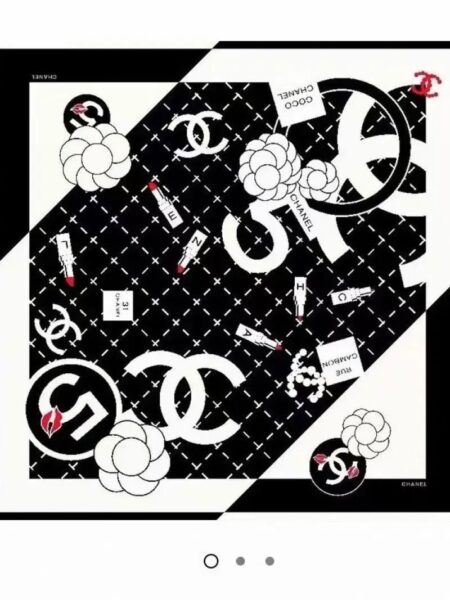 [샤넬] 까멜리아 & 립스틱 프린트 스퀘어 실크 스카프 (3 COLORS)