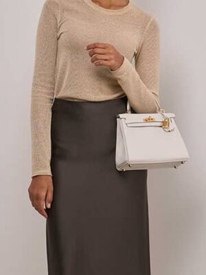 [에르메스] 켈리 25cm Swift/ Nata - Gold