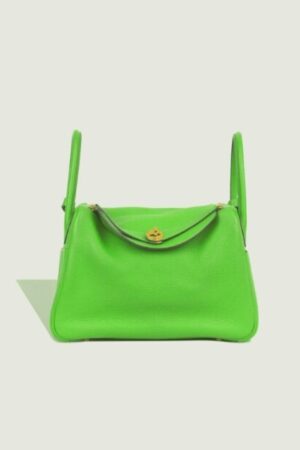 [에르메스] 린디 30cm Taurillon Clemence/ Vert Cru - Gold