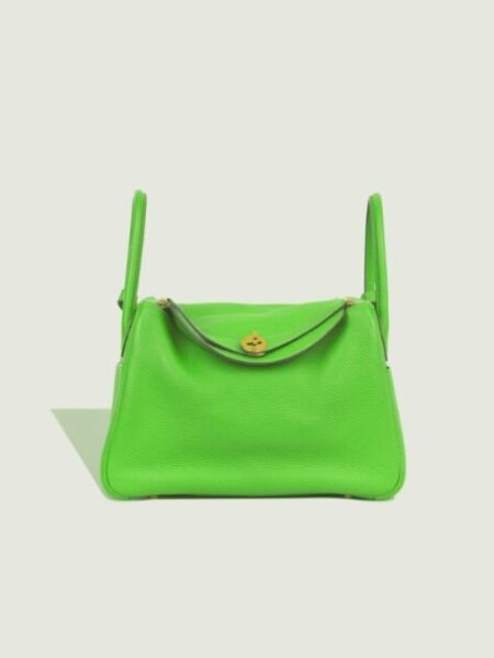 [에르메스] 린디 30cm Taurillon Clemence/ Vert Cru - Gold