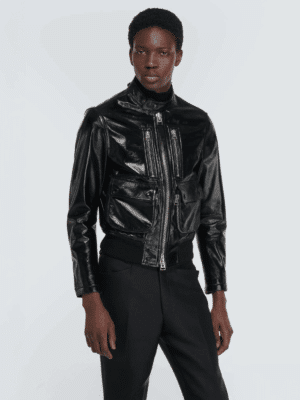 [톰포드] 비닐 레더 바이커 재킷