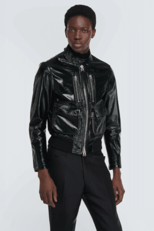[톰포드] 비닐 레더 바이커 재킷