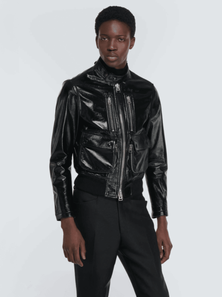 [톰포드] 비닐 레더 바이커 재킷