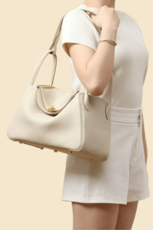 [에르메스] 린디 30cm Taurillon Clemence/ Nata - Gold