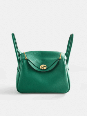 [에르메스] 린디 26cm Taurillon Clemence/ Vert Vertigo - Gold