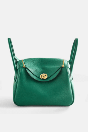 [에르메스] 린디 26cm Taurillon Clemence/ Vert Vertigo - Gold