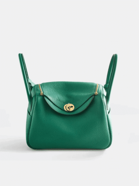 [에르메스] 린디 26cm Taurillon Clemence/ Vert Vertigo - Gold