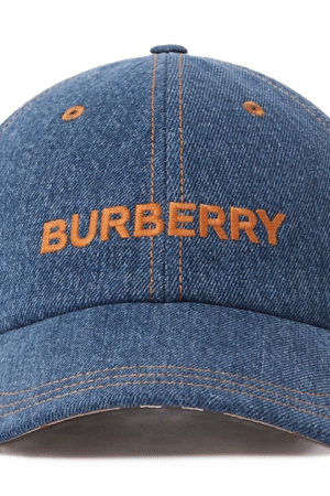 [버버리] 버버리 자수 로고 워시드 데님 베이스볼 캡 80707661