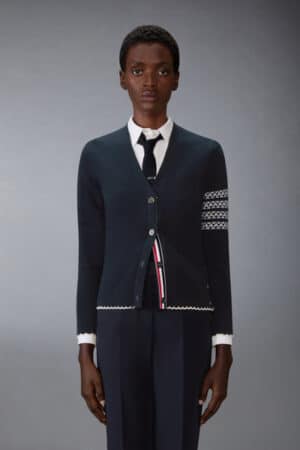 [톰브라운] 홀리데이 메리노 헥터 인타르시아 가디건 (2 COLORS)