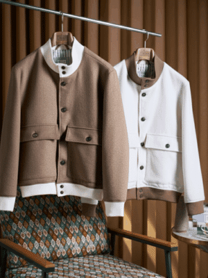 [브루넬로 쿠치넬리] 핸드 크래프티드 봄버 자켓 (2 COLORS)