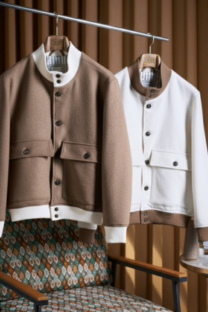 [브루넬로 쿠치넬리] 핸드 크래프티드 봄버 자켓 (2 COLORS)